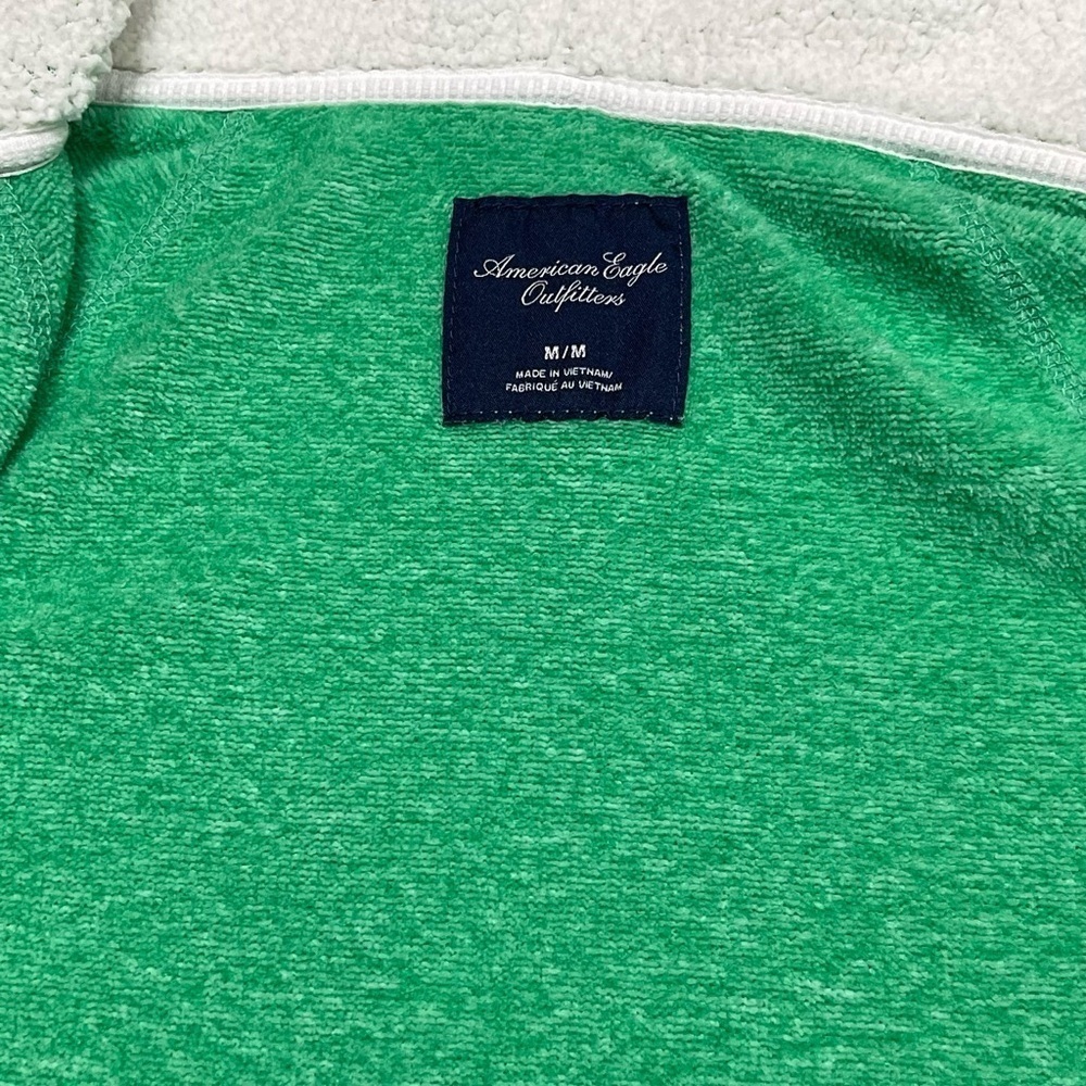 American Eagle Full Zip Logo Sherpa Hoodie Sweatshirt Y2K - Picture 5 of 10